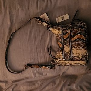 Jessica Simpson blue python Zoey crossbody purse